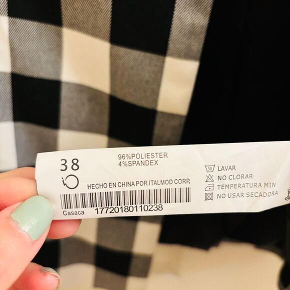 Elegant Black and White Checkered Formal Jacket - Simply Chic! 🖤⚪ - Picture 4 of 4